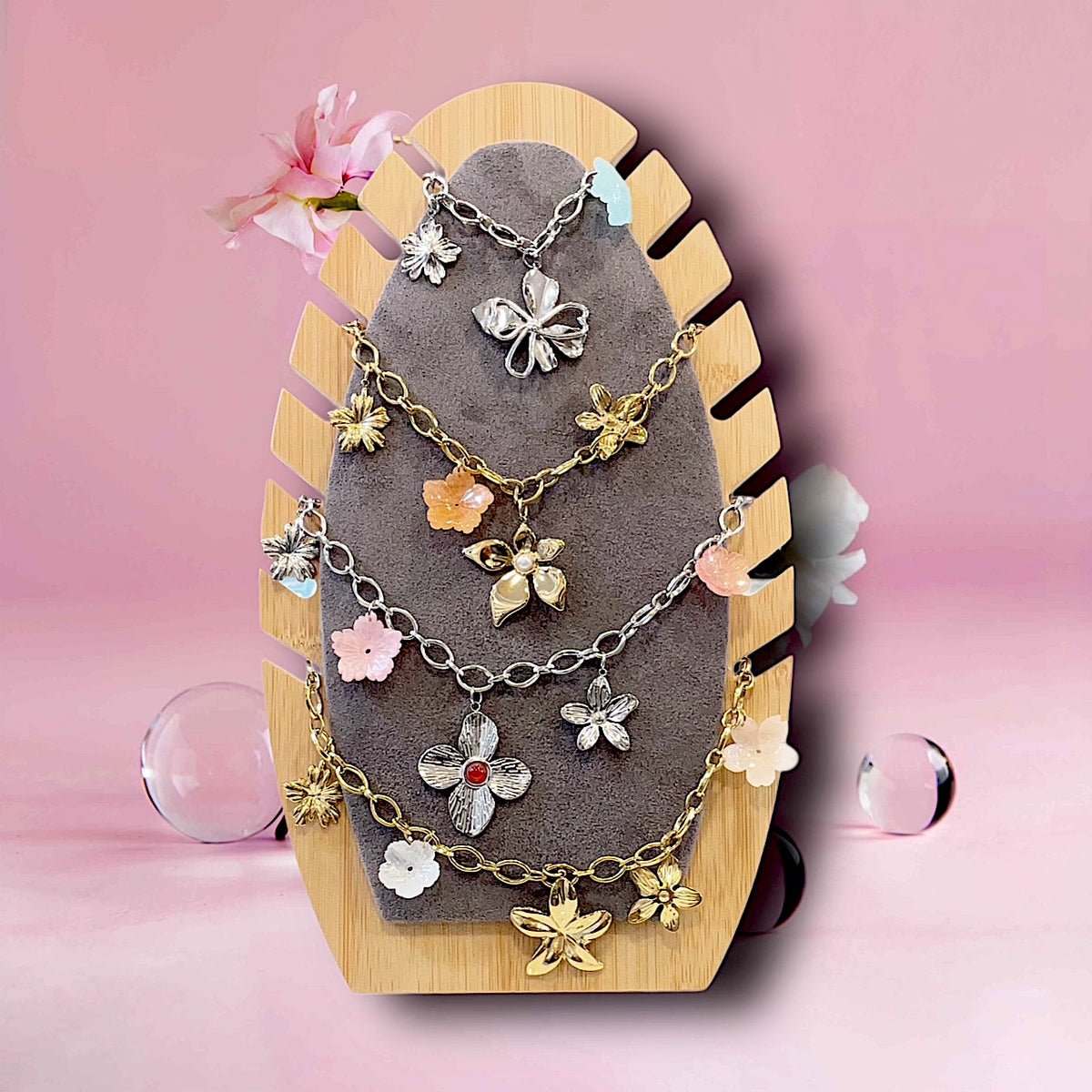 Brigitte/ Collier Acier I.P Gold – Comptoir Lora