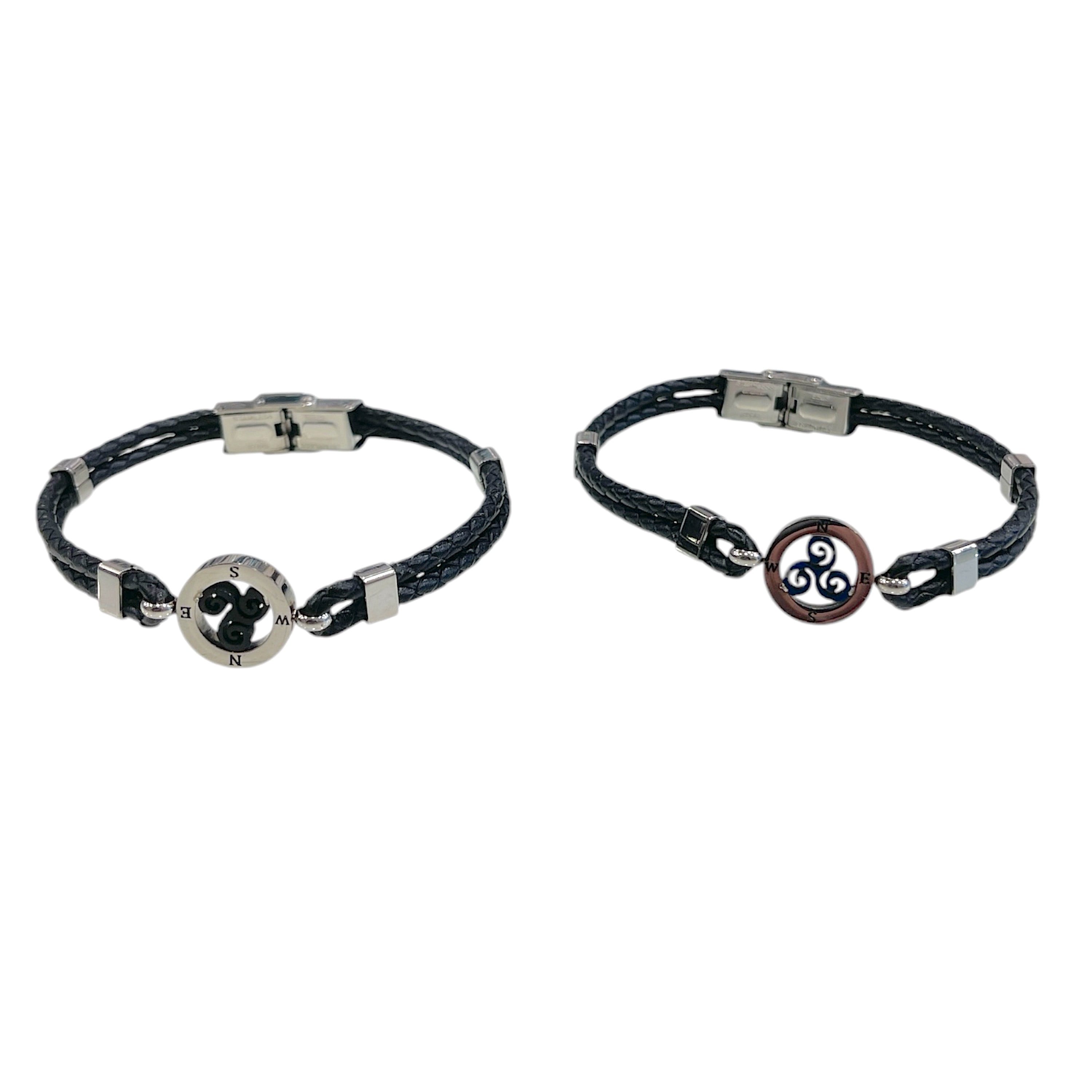 Klarc/ Bracelet Acier Cuir Thème / Trisquel