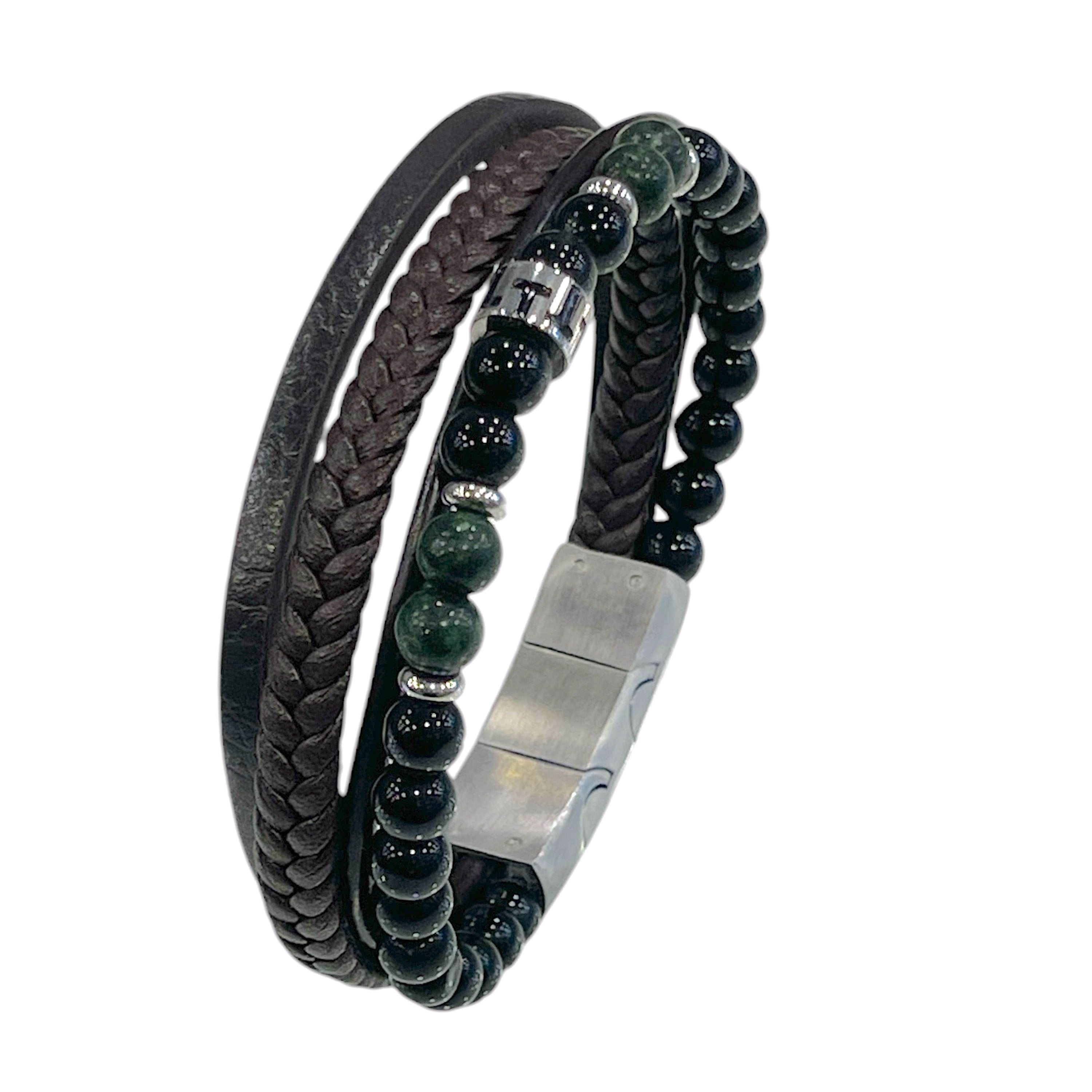 Sioux/ Bracelet Acier Triple Cuir