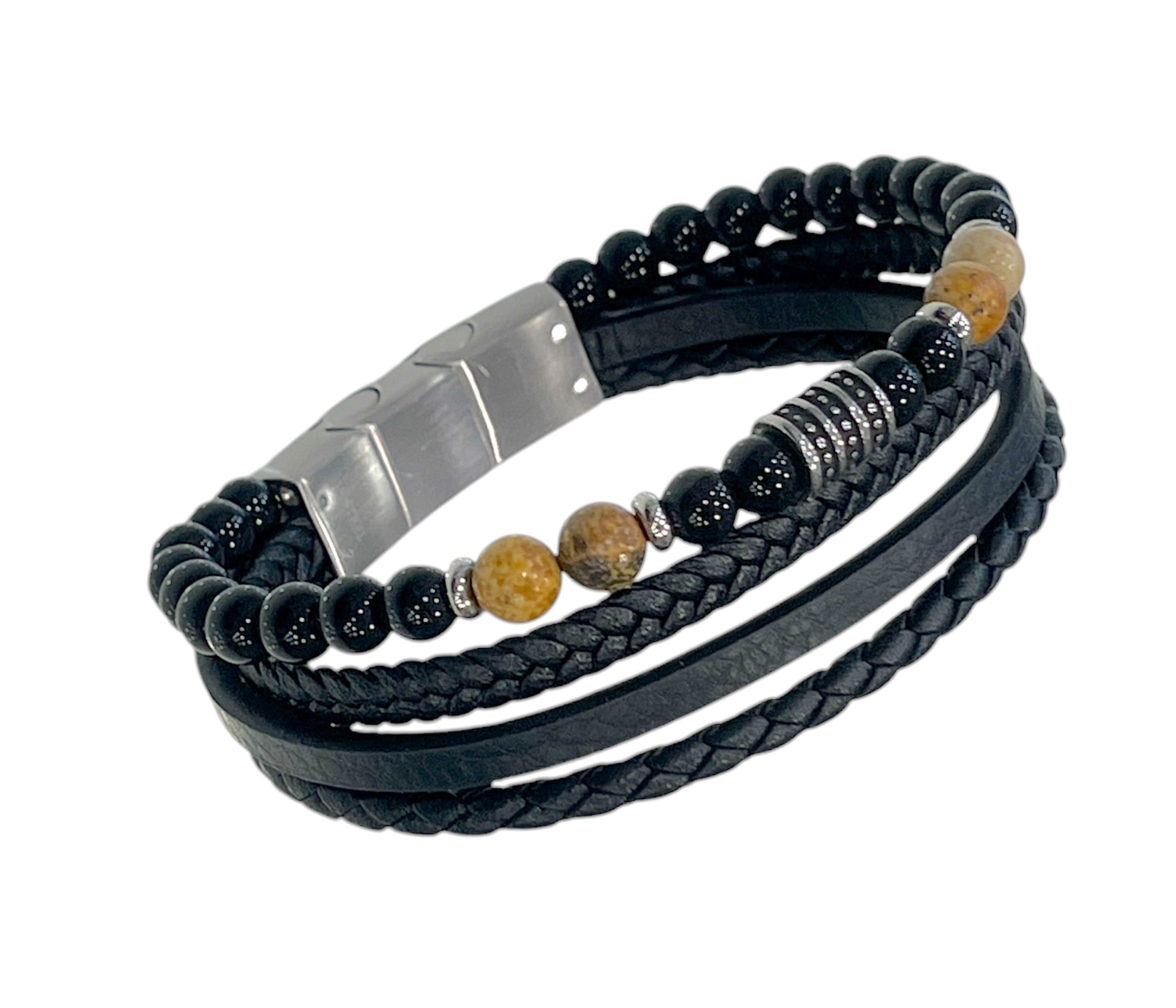 Comanche/ Bracelet Triple Cuir