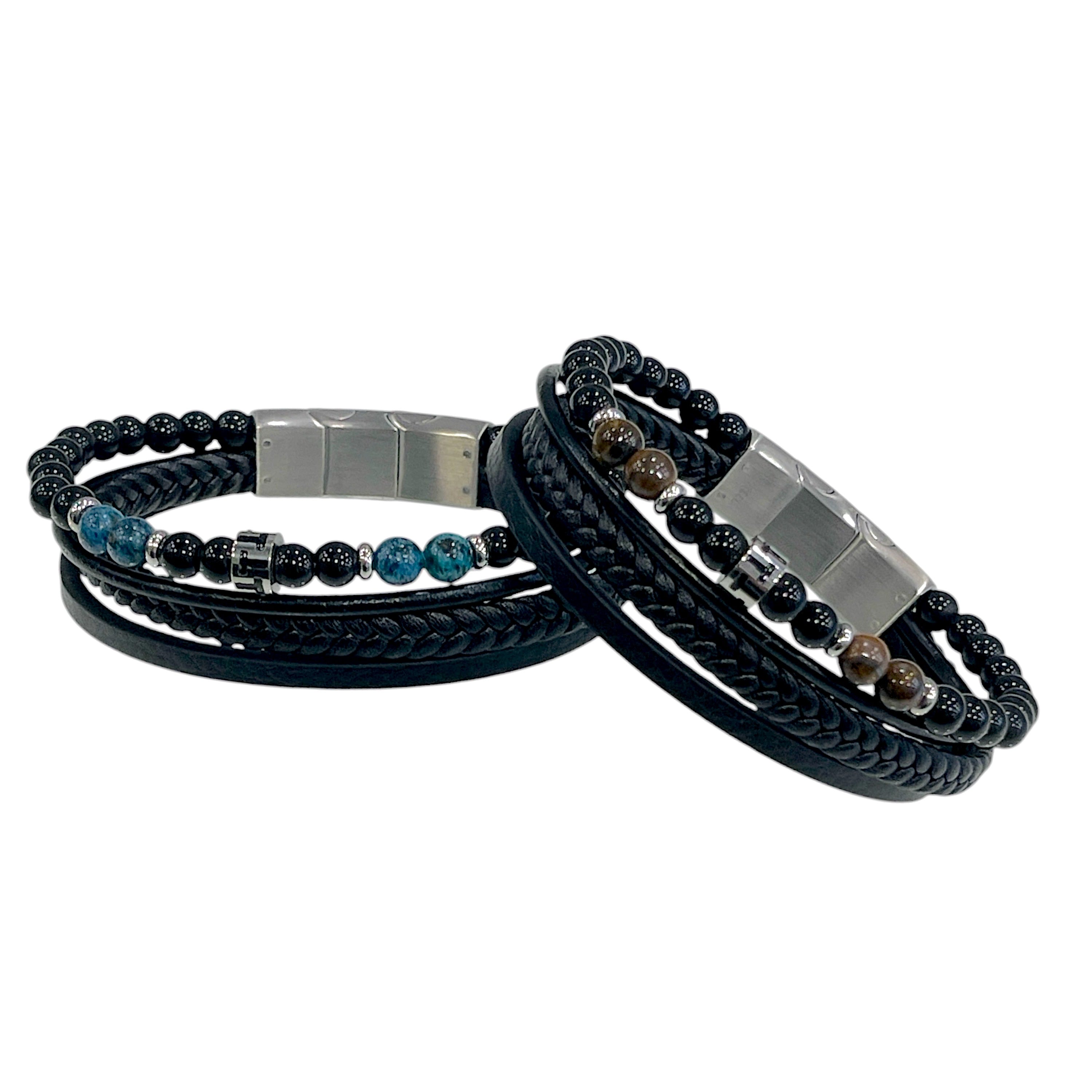 Sioux/ Bracelet Acier Triple Cuir