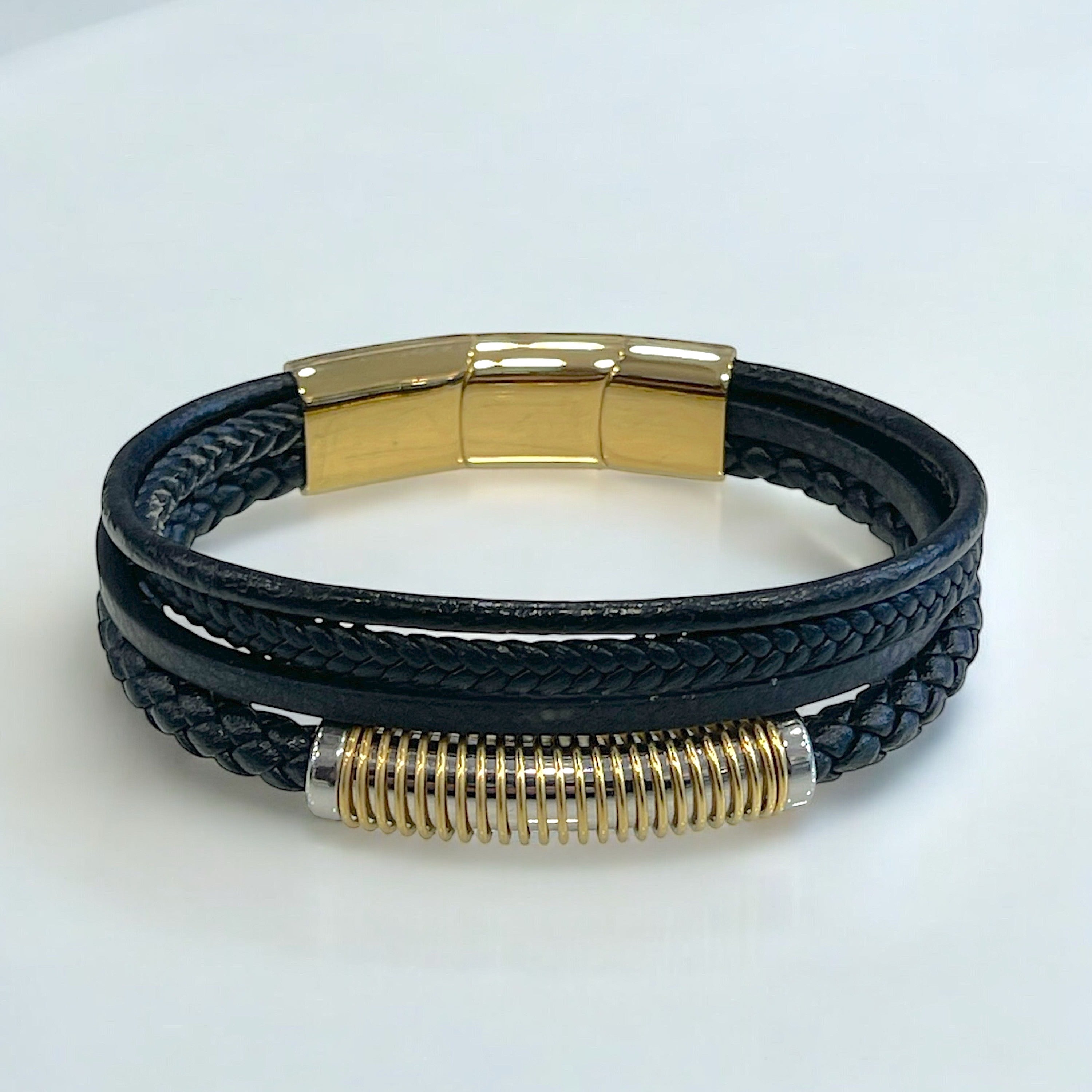 John/ Bracelet  Cuir Acier