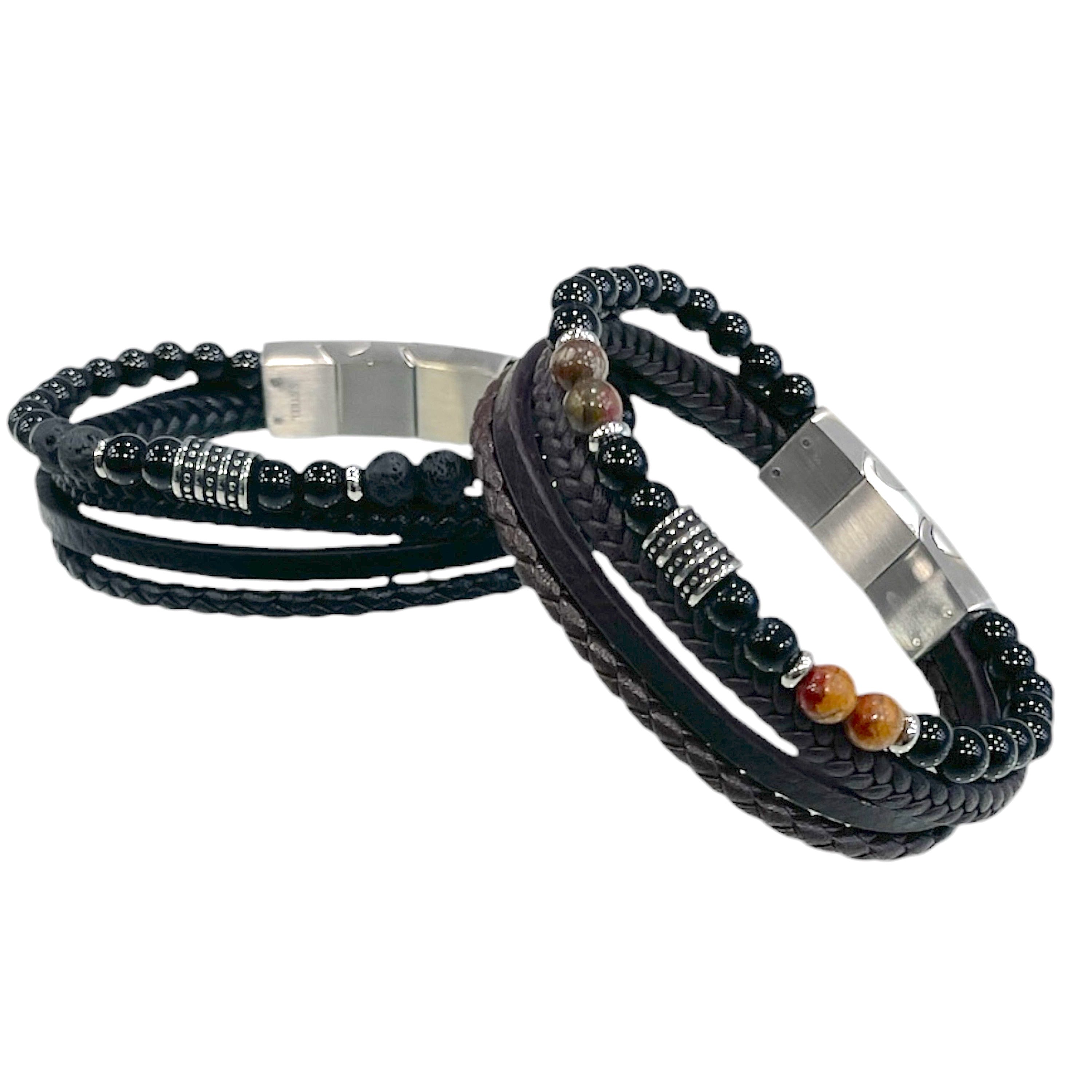 Comanche/ Bracelet Triple Cuir