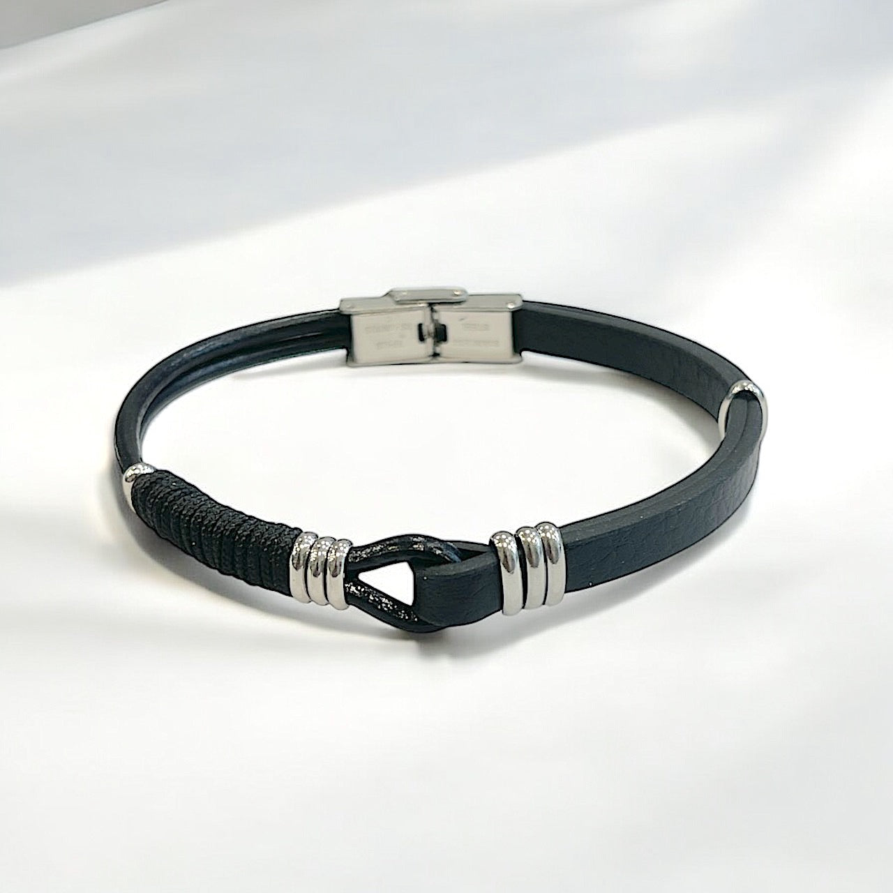 Hugo/Bracelet Acier Cuir