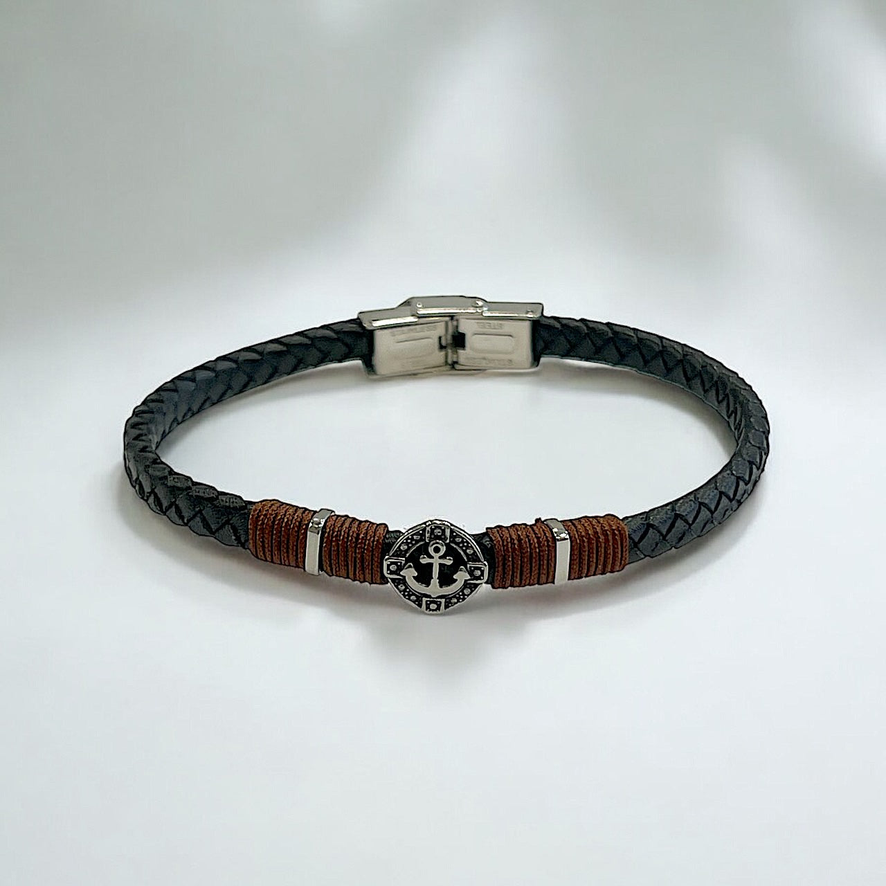 Jonas/Bracelet Acier Cuir