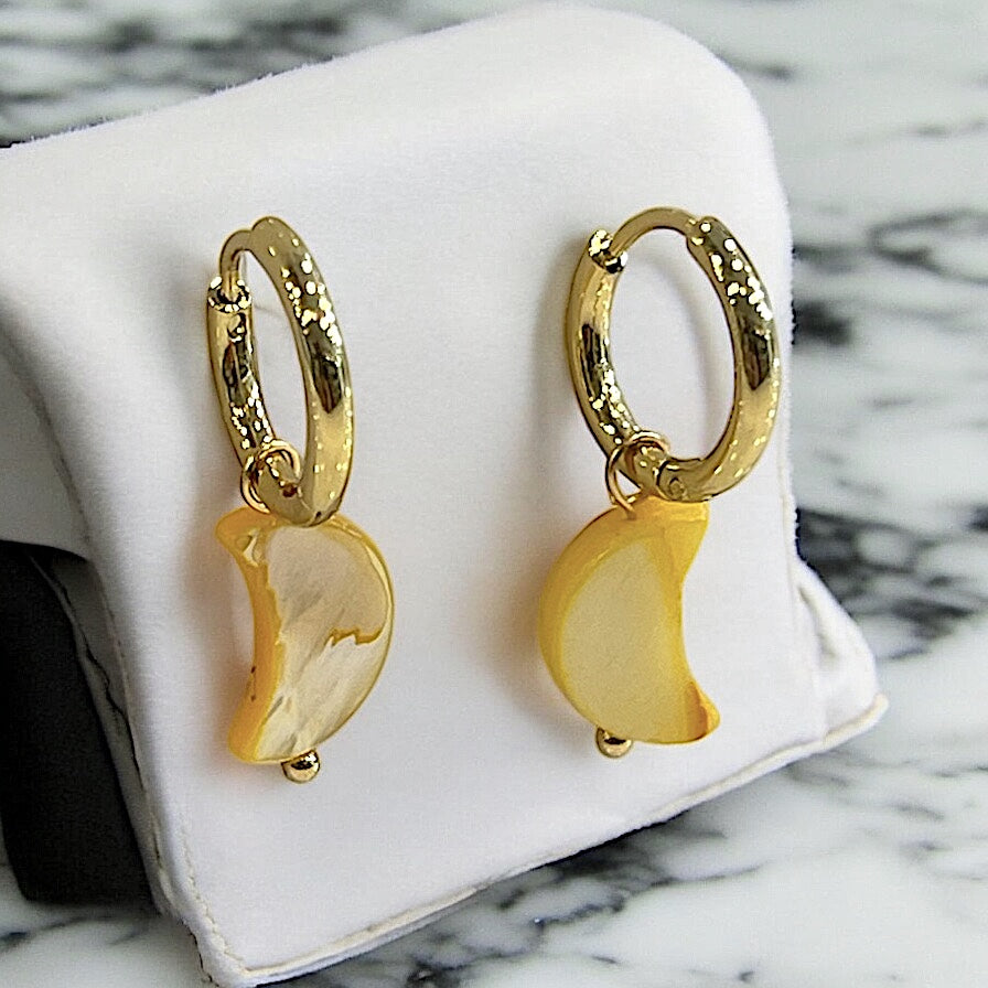 Sapir/B.Oreilles Acier Nacre Pendantes