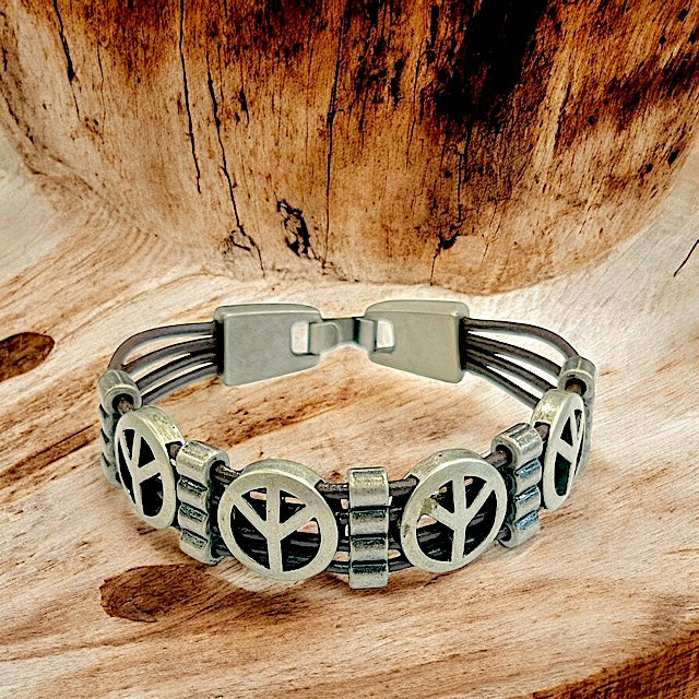 Bracelet Cuir VT Peace D homme