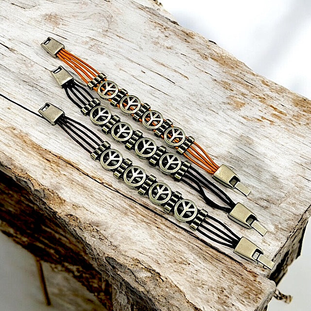 Bracelet Cuir VT Peace D homme