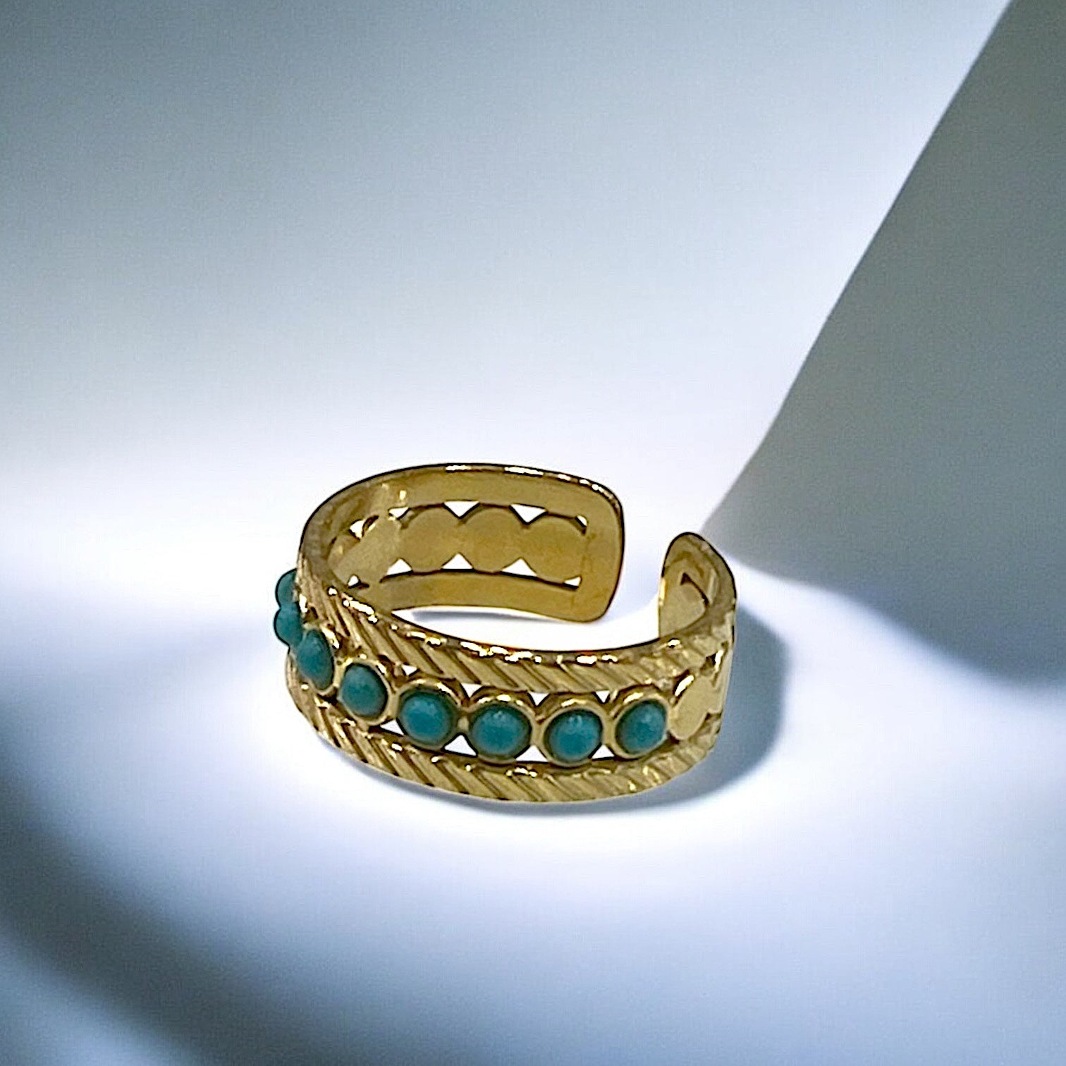 Anka/ Bague Acier I.P Gold