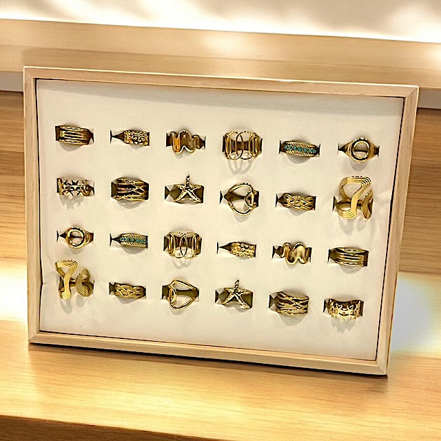 Anka/ Bague Acier I.P Gold