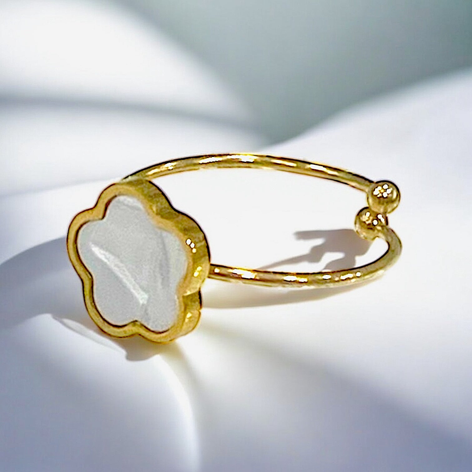 Sophia/ Bague Acier I.P GoldNacre