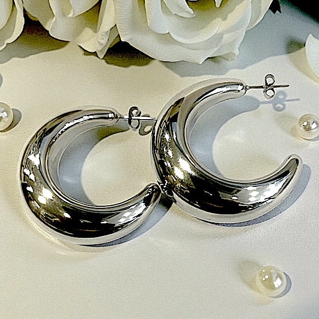 Gili/Créoles Acier Blanc