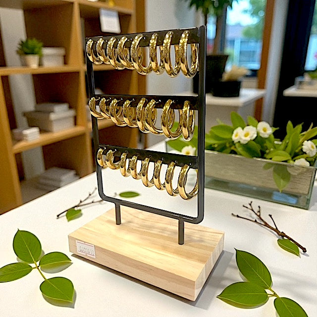 Naama/Créoles Acier doré