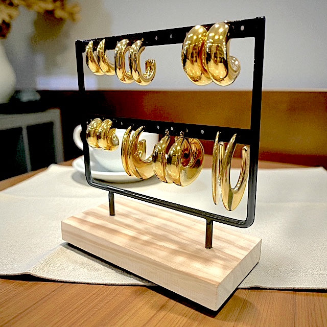 Armely/Créoles Acier Dorées