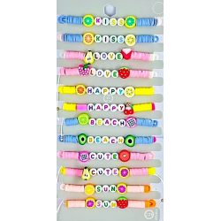 Bracelet Heishi Fimo Messages