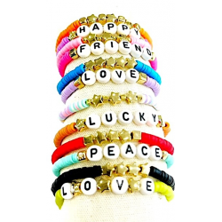 Bracelet Macramé Heishi Vinyl et Messages REF/1